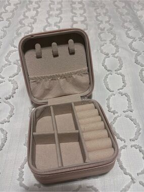 Compact Pink Travel Jewelry Organizer Case